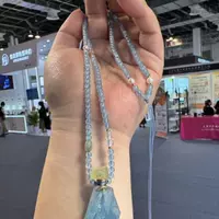 Аквамариновое оригинальное ожерелье с ароматом руды уникальное 966