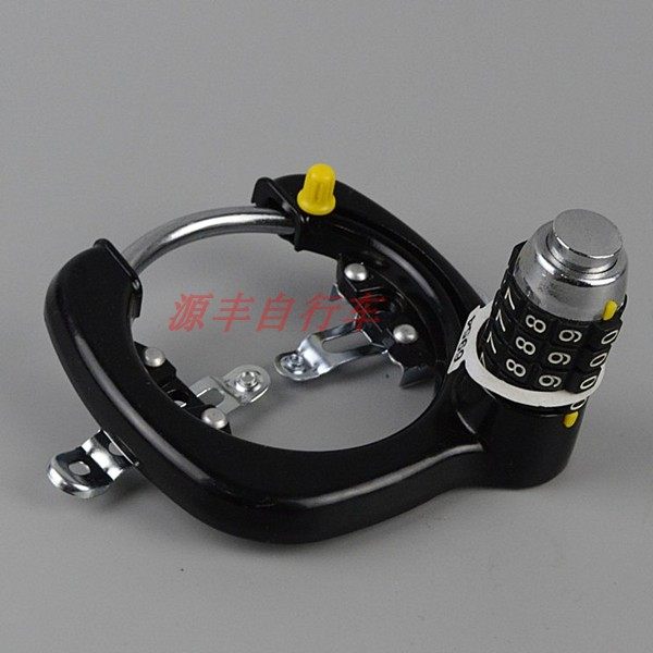 Bike lock horseshoe lock against theft 4-bit coded lock climbing car fixed old fashioned anti-cut ring lock share bike lock