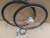 Brand new Japanese bicycle inner seven-speed wheel set 26*1 3 8 Inner seven-speed stainless steel ring wheel set 26 wheels