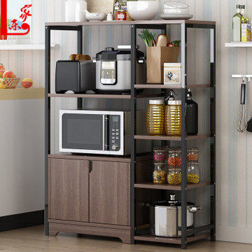 Kitchen rack floor multi-layer storage rack multi-functional condiment rack microwave oven shelf stainless steel