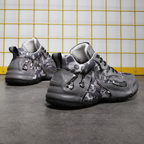 2022 autumn new breathable mesh casual sports trendy shoes Korean version trendy all-match inner heightened daddy shoes ice pier