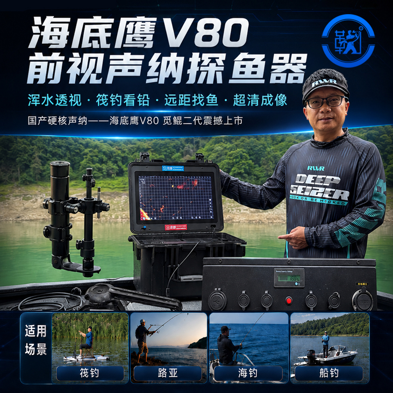 Jujue Fishing Gear Undersea Eagle V80 Front View Sonar Fish Finder Raft Fishing Lure Fishing Boat Fishing