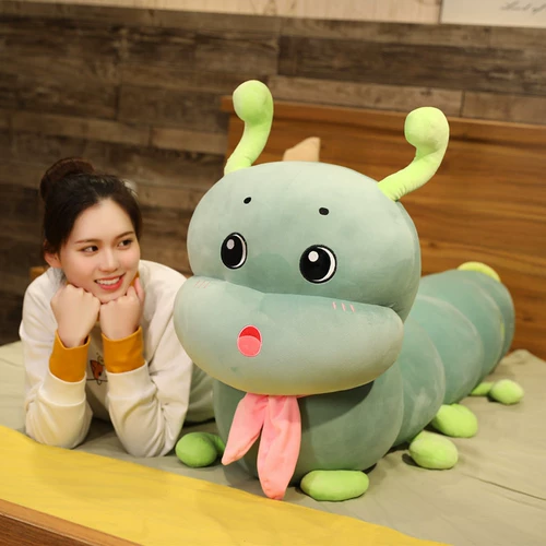 Милая плюшевая игрушка, подушка, детская тряпичная кукла для сна, гусеница