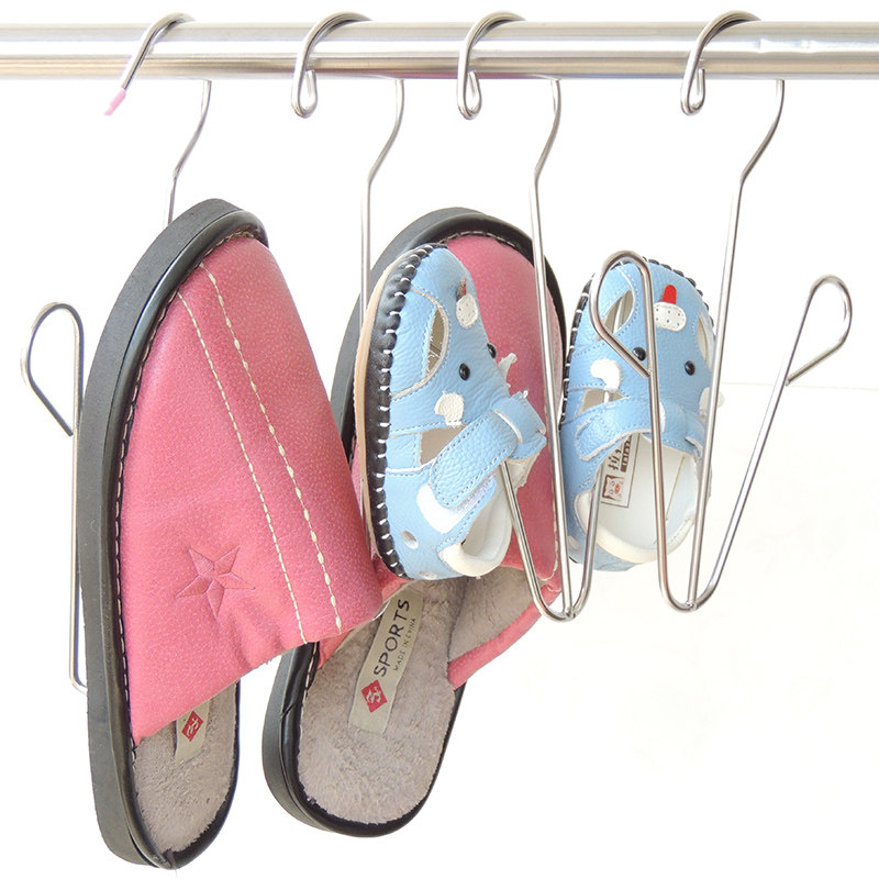 Stainless steel sunning rack solid dry shoe rack Sub multifunction anti-slip shoe rack balcony window hanger hanging shoe hanger