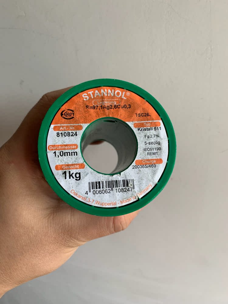 German stannol five-core solder fever solder wire containing silver 2% 1mm thick 1 meter unit price