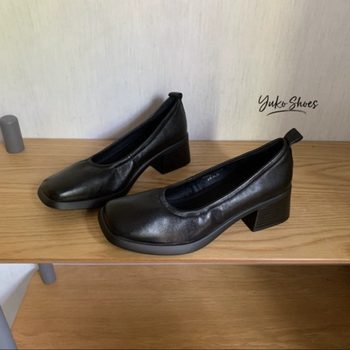 Sheepskin shallow mouth single shoes commuting black mary jen Sheepskin shallow mouth single shoes commuting black mary jen
