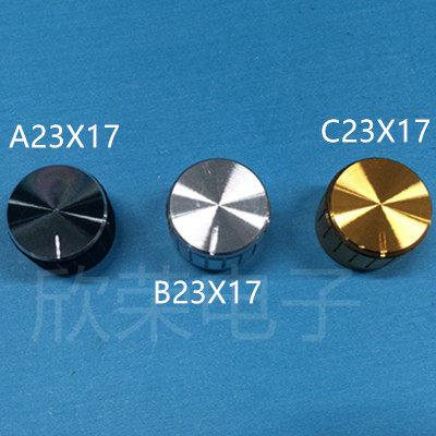 Potentiometer Knob Lace Aluminum Knob Potentiometer Knob Volume Knob (Silver)B23X17