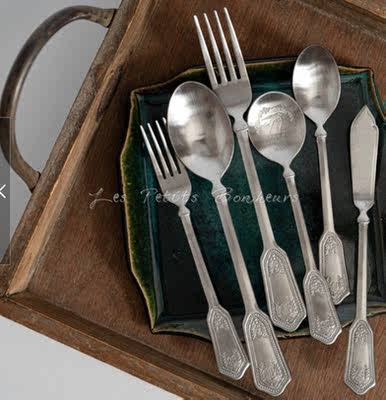les petits bonheurs: Japanese imported stainless steel retro Western fork, dessert spoon, butter knife