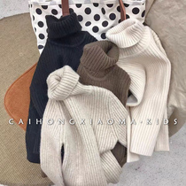 Korean childrens clothing 22 autumn and winter childrens sweater boys high-necked sweater girls foreign style thickened warm bottoming shirt