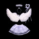 ປີກຂົນສີຂາວປະດັບ Victoria's Secret Angel Elf Halloween costumes devil stage props ຜູ້ໃຫຍ່