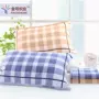 Khăn gối vàng đôi bông dày Anh kẻ sọc cotton satin đôi không gối chất lượng thời trang vuông - Khăn gối khăn gối