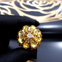 Qi luxury new yellow Czech rhinestone zircon handmade bead skirt sweater coat coat decorative buttons 29mm