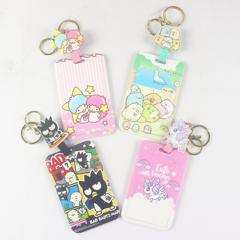 Cute Gemini Cool Penguin Unicorn Campus Card Holder Retractable Multi-Purpose Name Tag Meal Card Access Card Lanyard