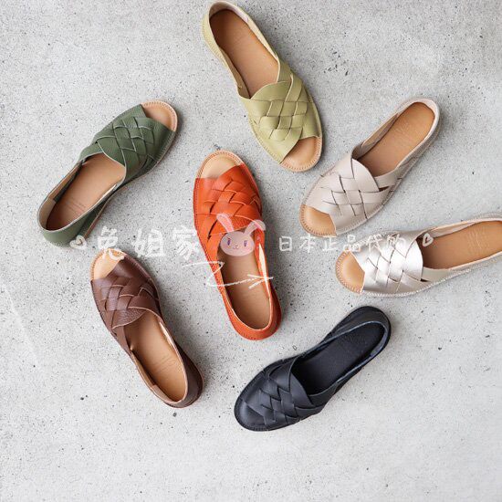 日本製recipe女士皮鞋平底鞋純牛皮森女鞋休閒職場平跟女鞋