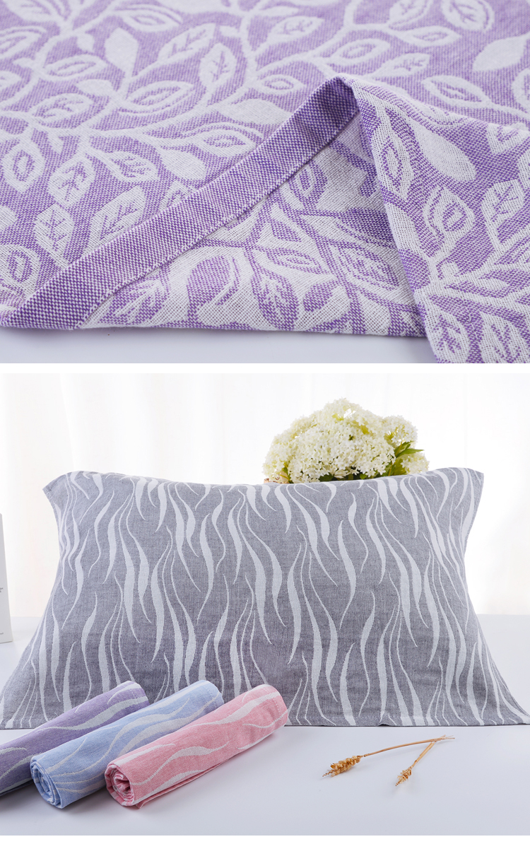 Chất liệu cotton nguyên chất không huỳnh quang gối khăn bông gạc gối người lớn 50 * 75CM bốn mùa một cặp có thể được kết hợp khăn choàng gối