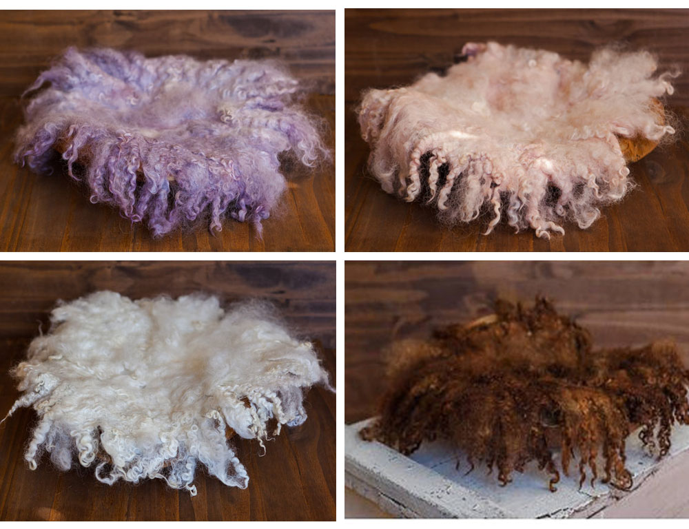 New Zealand curly wool felt handmade wool blanket long blanket ~ photo props newborn photography props