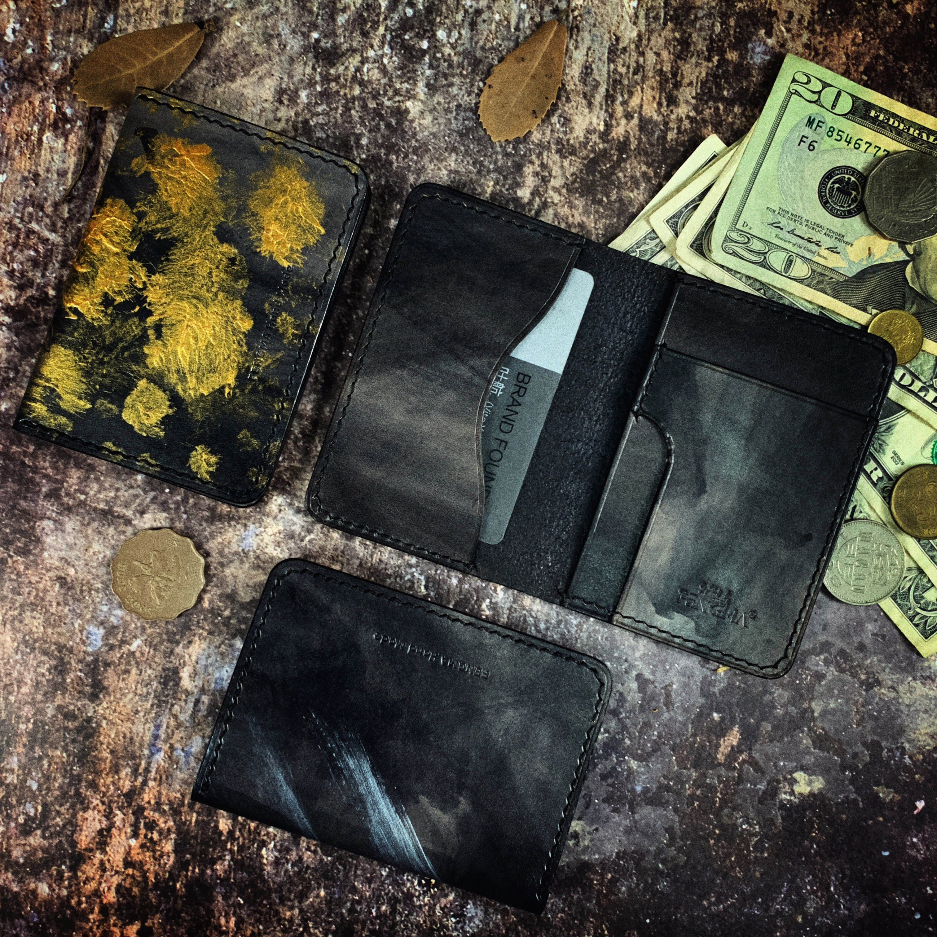 Original handmade small leather card bag men and women simple business card chuck layer cowhide coin purse retro card bag tide