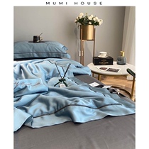 Air-conditioning quilt summer cool quilt four-piece 80 Lenzing Tencel quilt sleeping naked double-sided ice silk summer quilt washable quilt core