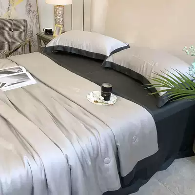 High-end luxury high-density double-sided Lenzing Tencel air-conditioning quilt four-piece summer cool quilt machine-washable summer thin silk