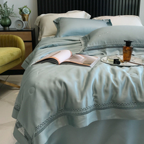  High-end 80 Lenzing Tencel summer cool quilt four-piece air-conditioning quilt thin machine-washable double-sided ice silk naked sleeping summer quilt