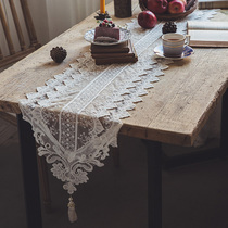  ALEX Chamonix French table flag cover cloth Pure white lace embroidery custom coffee table table cloth decorative cloth