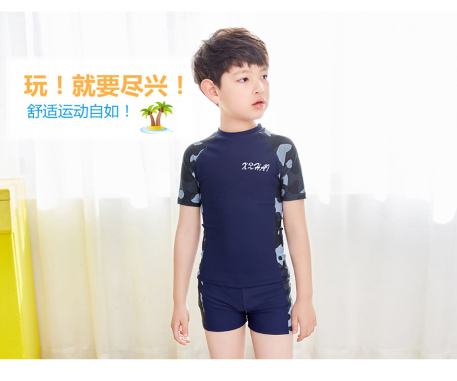 Đồ bơi trẻ em mới cho bé trai Trẻ nhỏ và vừa chia đôi quần soóc tay ngắn phù hợp với áo tắm đào tạo chuyên nghiệp - Bộ đồ bơi của Kid bikini cho bé gái