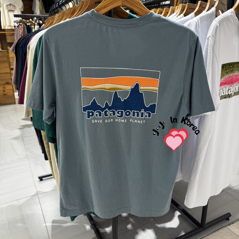 26 New Korean Patagonia 73 Skyline Organic Cotton Men's Short-Sleeved T-Shirt