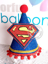 Superman theme protagonist hat party supplies customization exclusive birthday hat customization