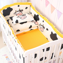 Customized newborn baby baby cotton bedding kit cotton bedding anti-collision cradle bedwall can be removed and washed