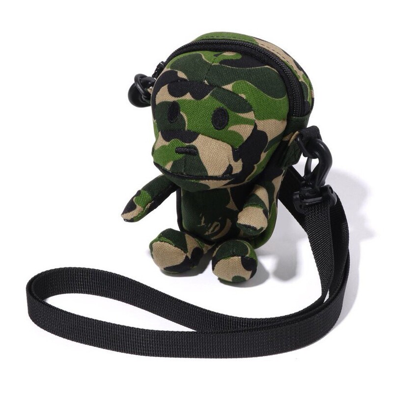 [Domestic Stock] Japanese Trendy Brand Authentic Bape Children's Green Camouflage Little Monkey Crossbody Bag Shoulder Bag