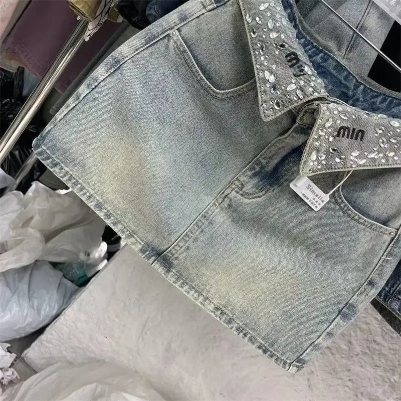Платье: retro modern design denim skirt?