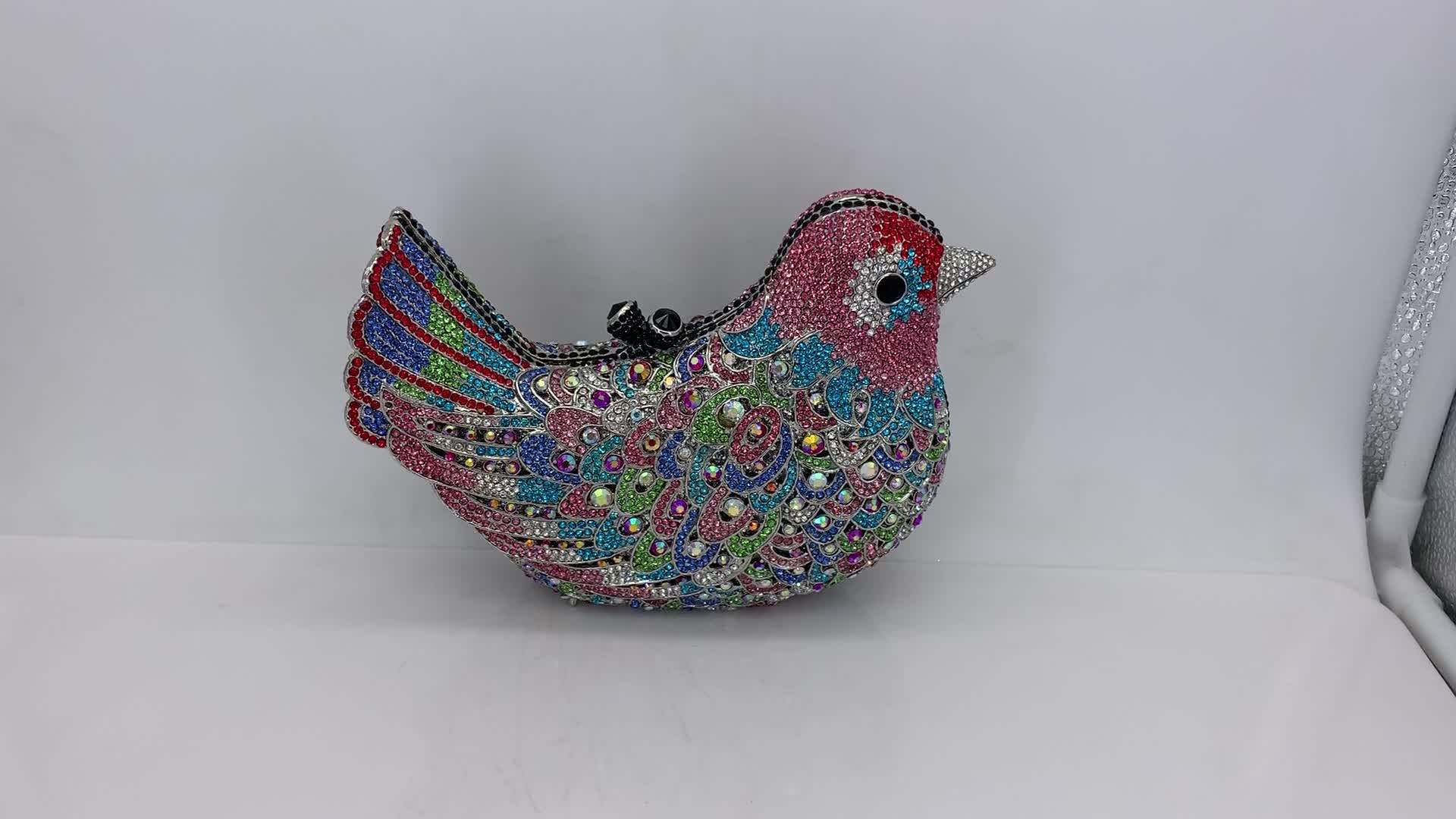Luxury Bird Crystal Rhinestone Party Clutch Evening Bag From Factory