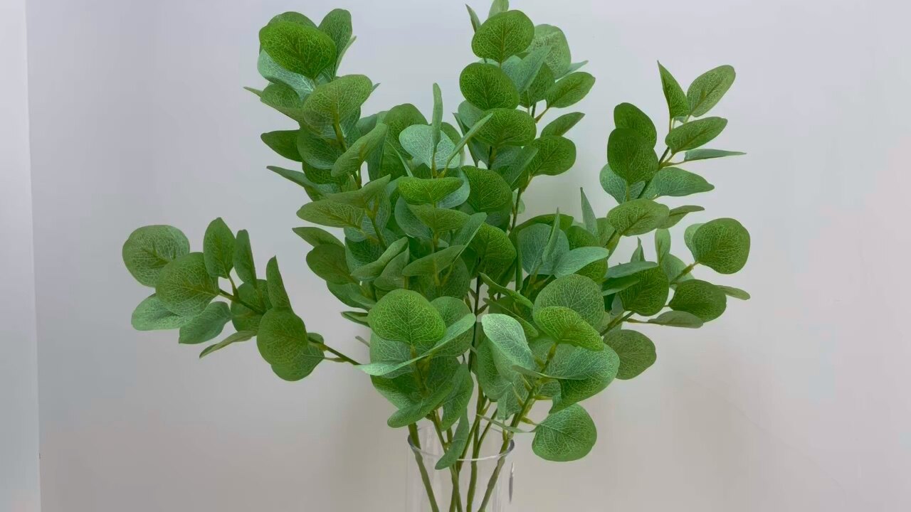 Wholesale Hoe Selling Artificial Silk Eucalyptus Branch Wreath Leave Vine Stems For Home Hotel