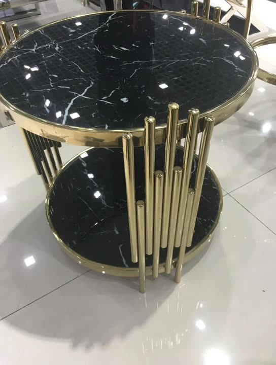 Modern Nordic Living Room Sofas Side Tables Glass Marble Top Home