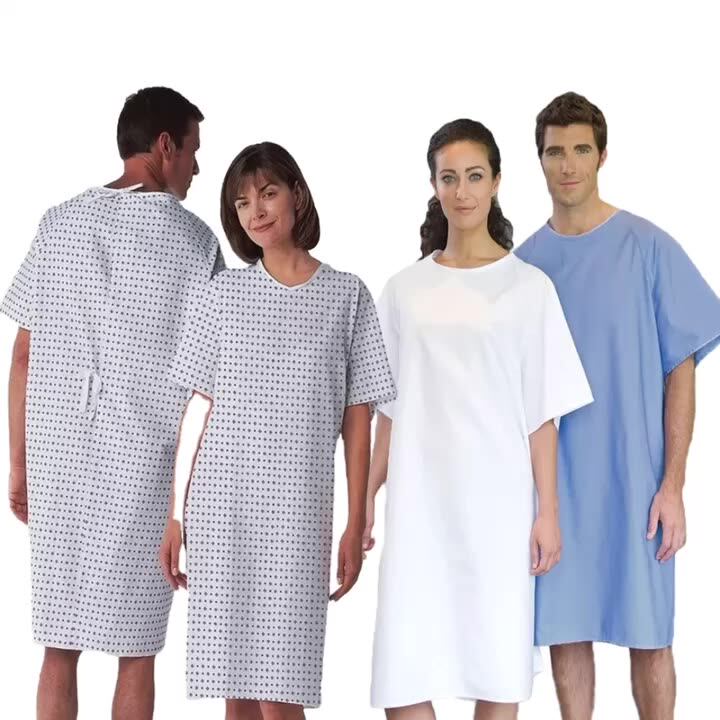 Cotton Hospital Clothing Patient Gown Non Disposable Hospital Gowns