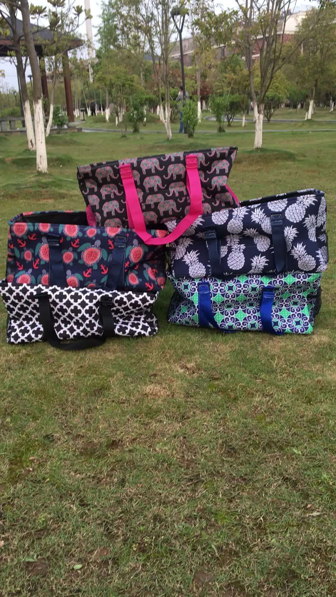 Monogram Wireframe All Purpose Everyday Tote Bag Large Capacity Utility