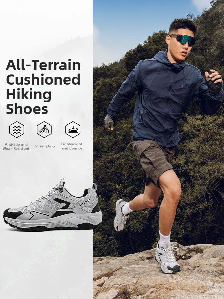 Lightweight Hiking Shoes for Men, Spring and Autumn, Waterproof, Non-Slip, Outdoor Shock-Absorbing, Wear-Resistant, Breathable Sports Hiking Shoes for Women