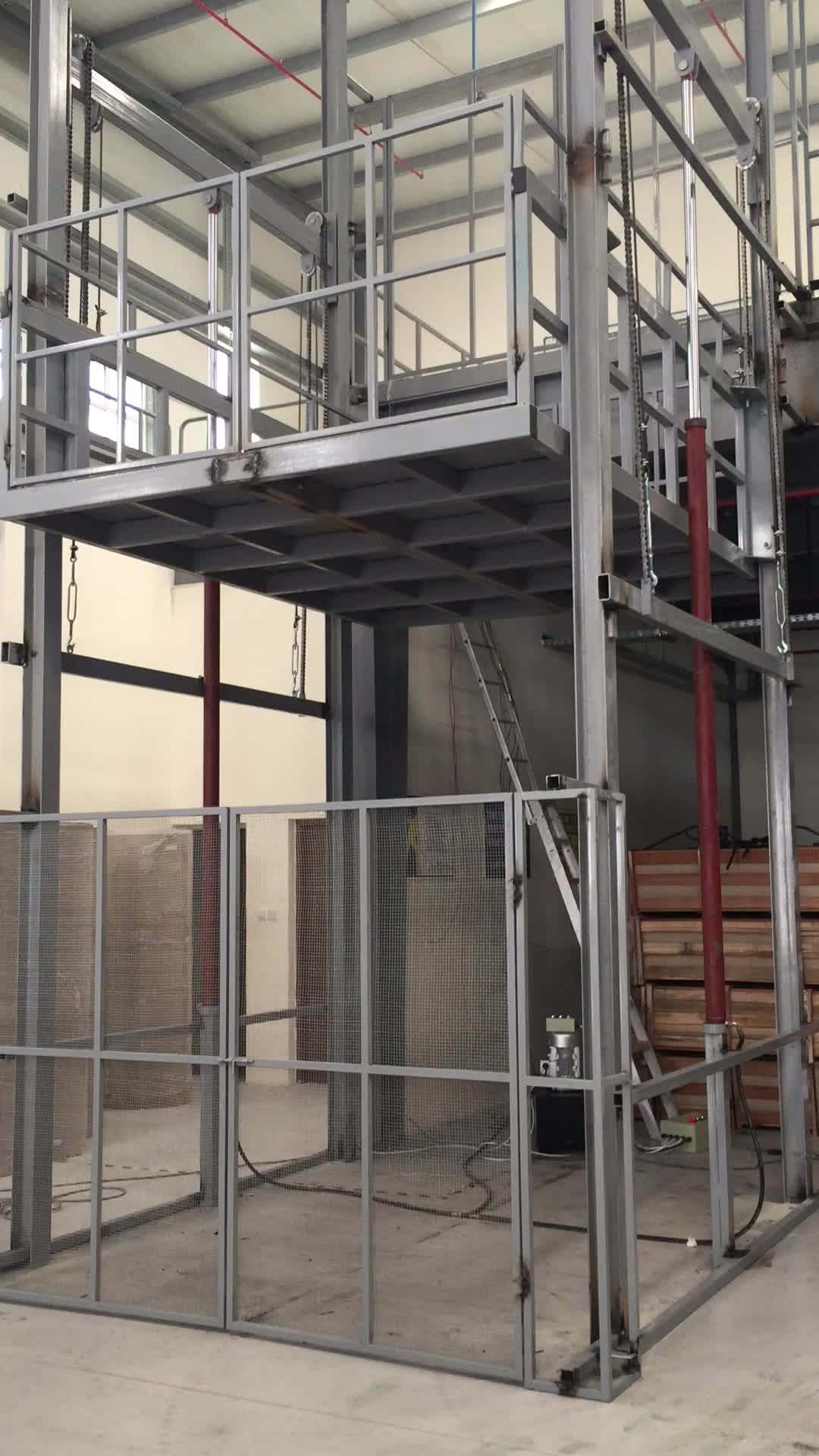 Cargo Lift Size 1500*1500mm One Side Wall Hanging Hydraulic Goods Lift