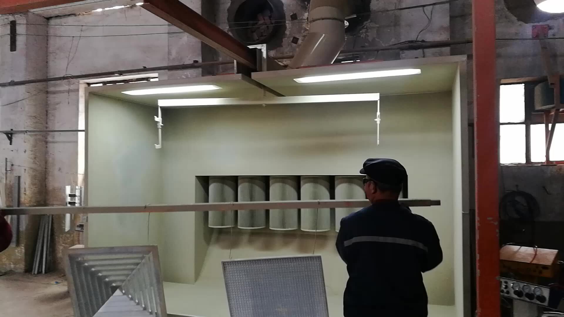 Cabina Y Horno De Recubrimiento En Polvo De Cabina De Estación Única De ...