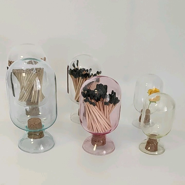 Color Glass Match Cloche Bottle Factory Wholesale Custom Matches In