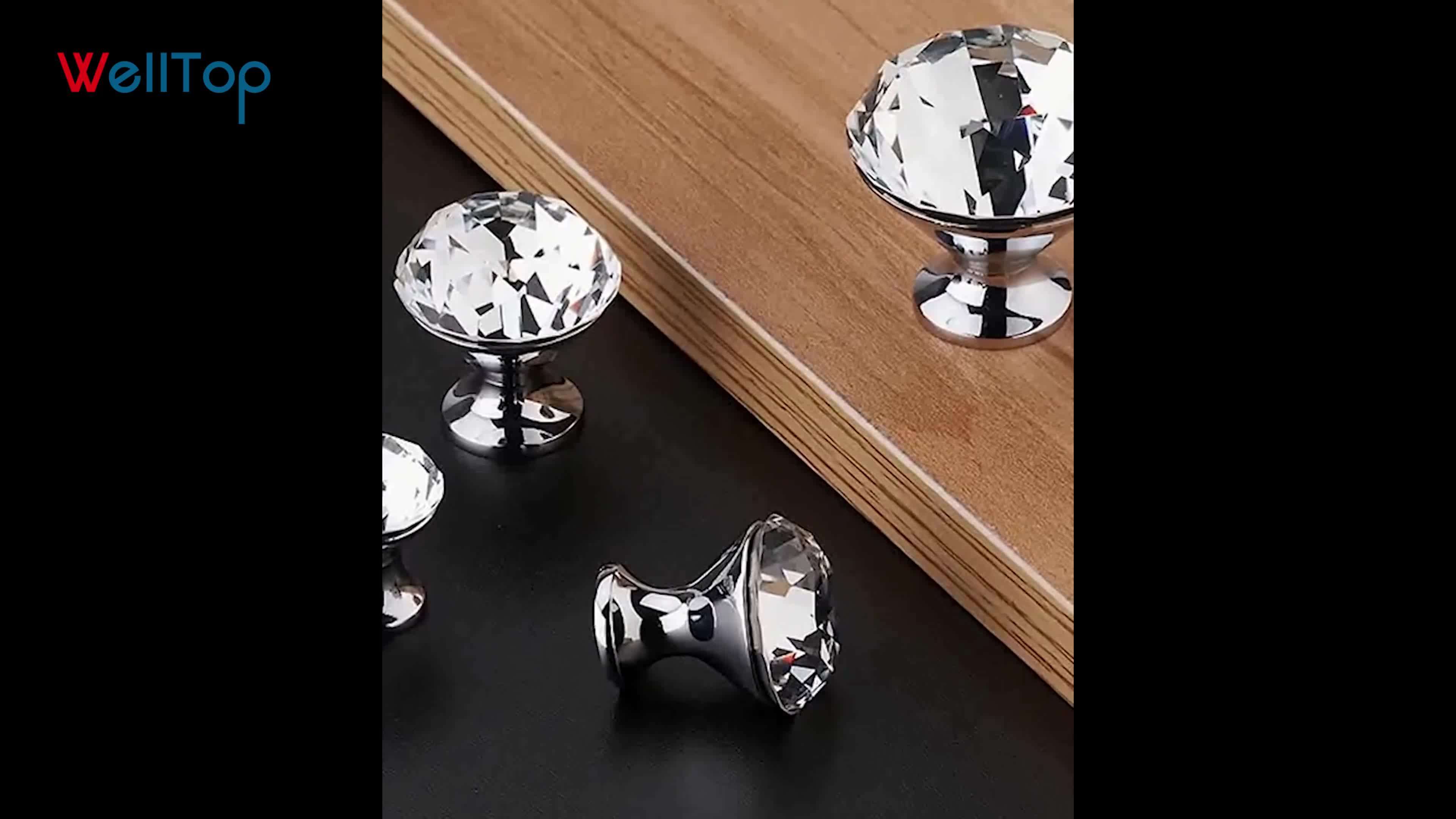 Lovely Crystal Glass Door Knobs Kitchen Drawer Handle Vt01.100