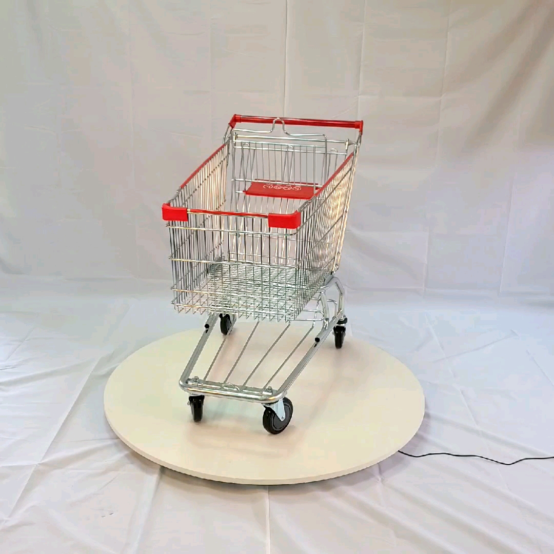 American Style Supermarket Shopping Trolley Customized Handle Logo