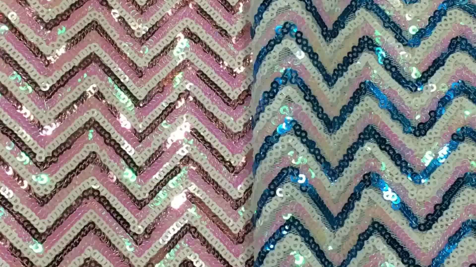 Factory Wholesale Colorful Soft Knitted White Gold Embroidery Sequin