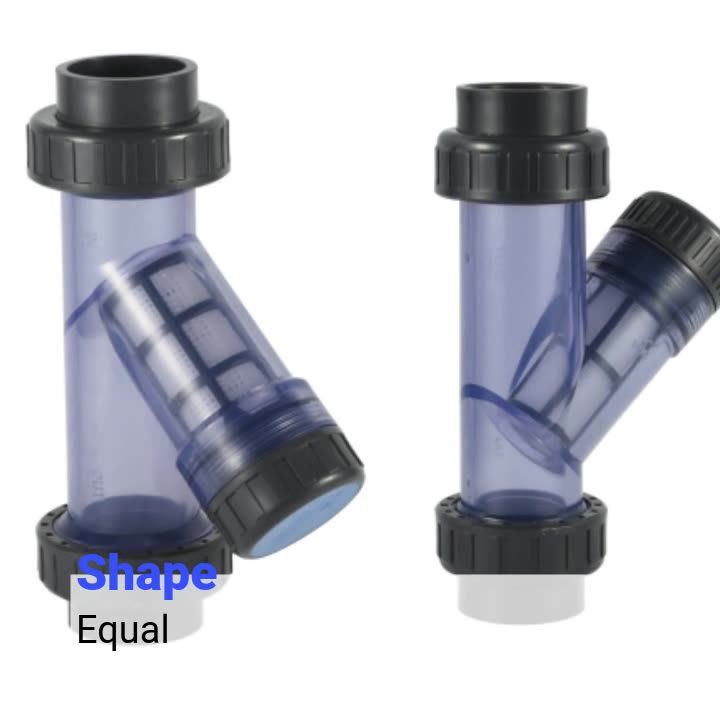 Plastic Pvc Clear Y Filter Strainer Water Filter Transparent Pipe