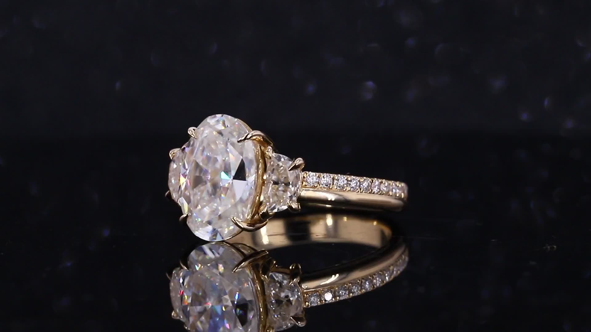 Ring Alibaba Starsgem Starsgem Three Stone Oval Engagement Rings