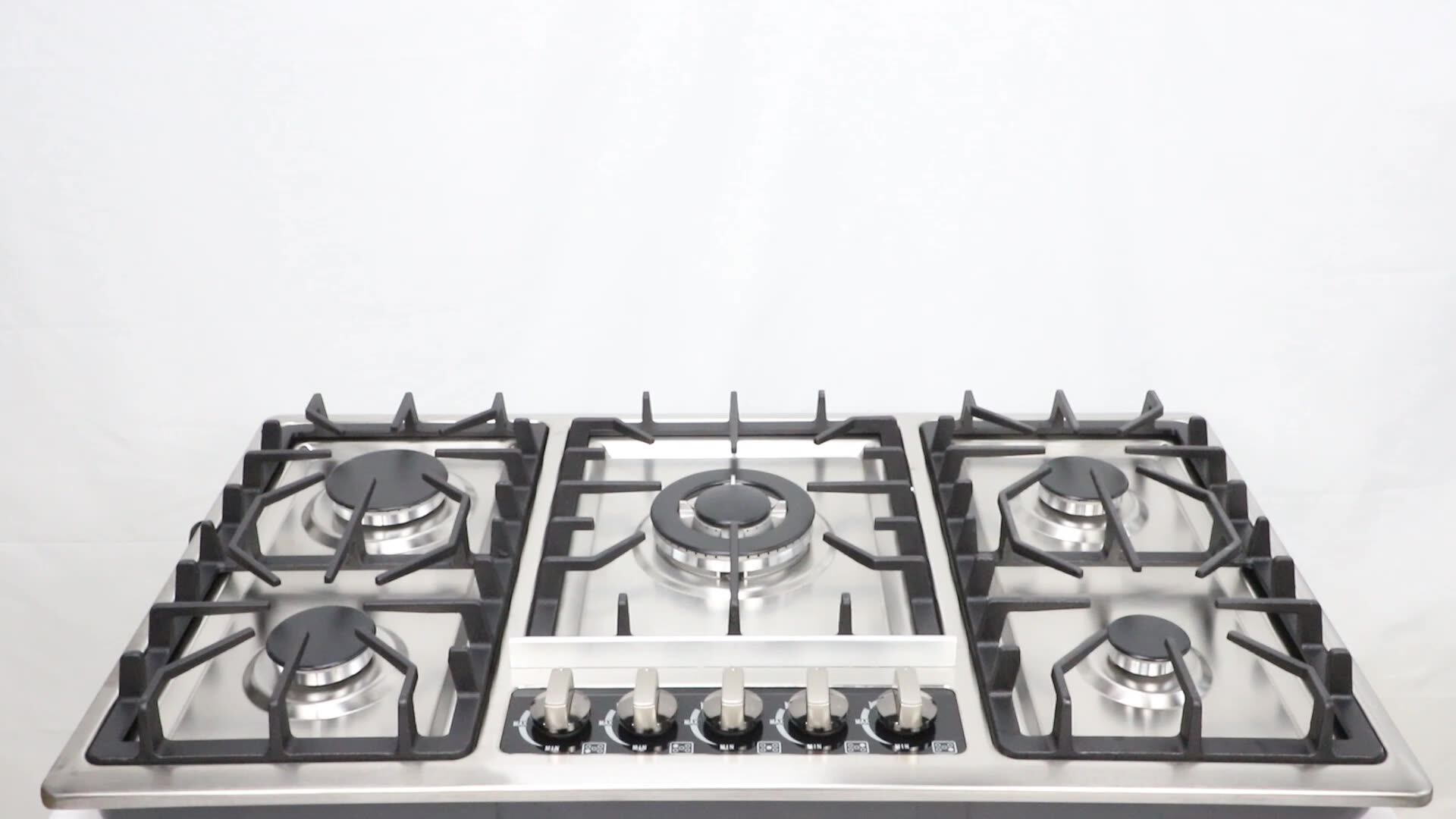 Cuisinière à Gaz Professionnelle 1 Foyer - 9/12/15 Cavités, Puissance 9/10/13 KW - Compatible GPL, Protection Anti-extinction - Pour Cuisine, Camping, Restaurant - 7