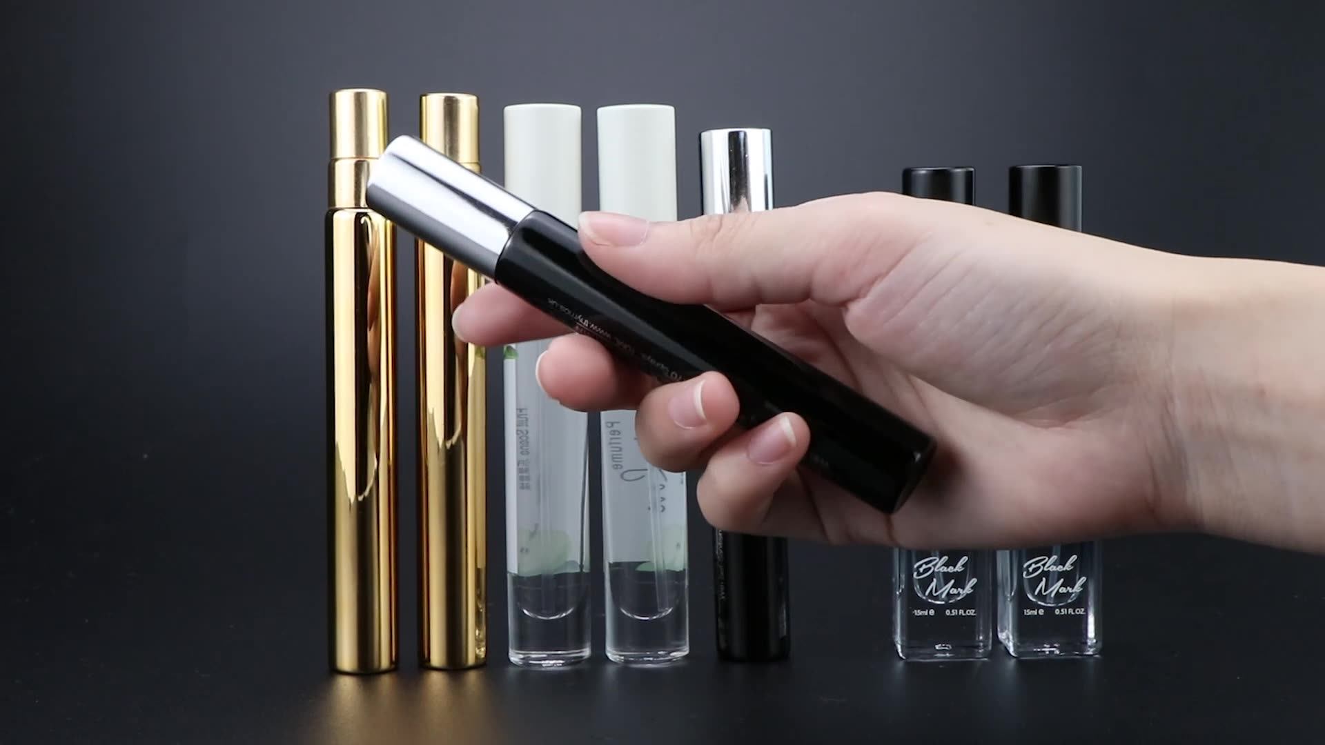 Wholesale Perfume Vials 15ml Square Gradation Black Luxury Empty Spray ...