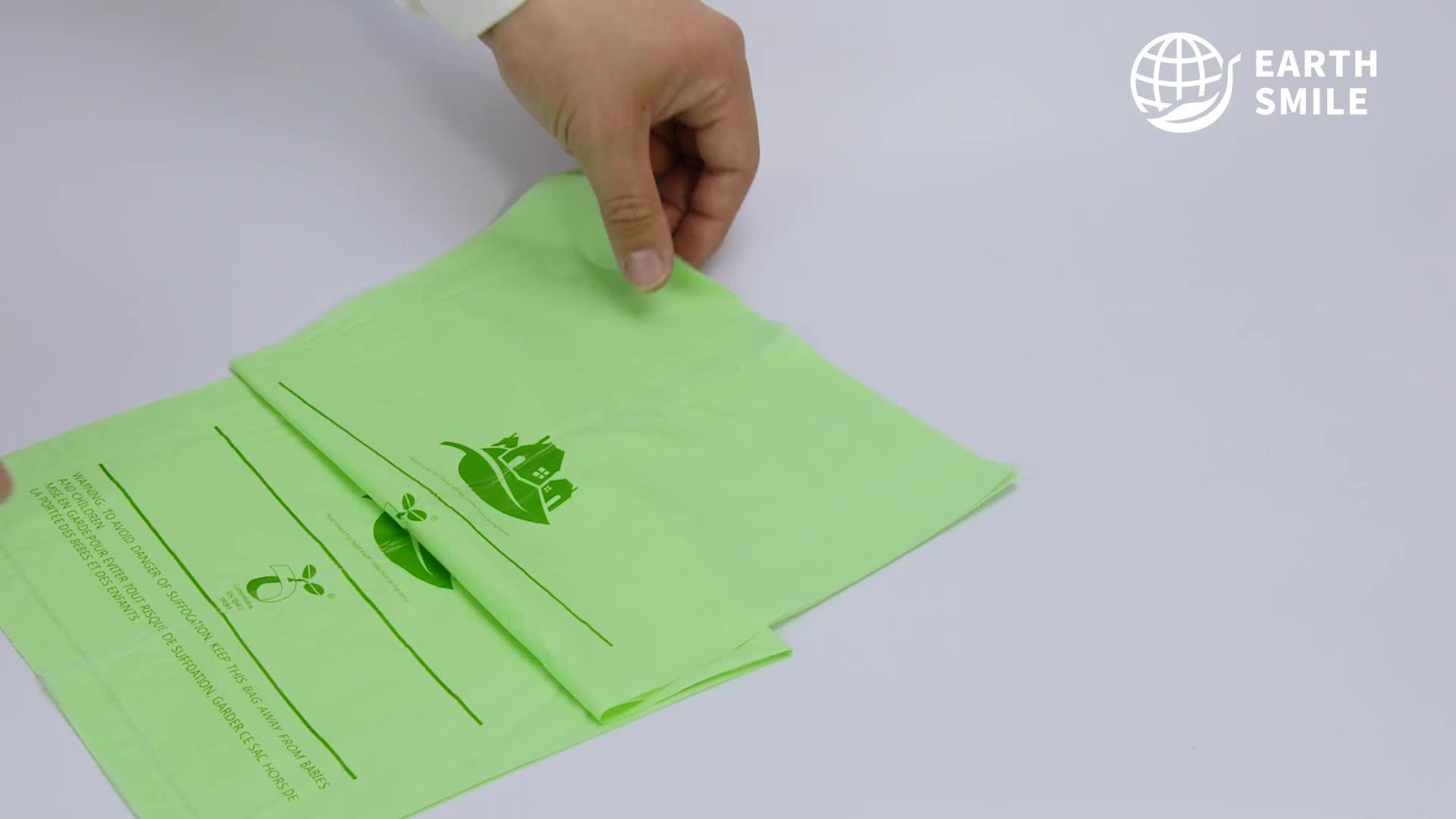 Bpi Certified Logo Custom Printed Eco Friendly Black Blue Bio Compostable Bags Antistatic Clear