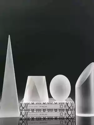 Modern minimalist light luxury geometric frosted crystal ball minimalist Transparent conical ornaments soft ornaments desktop furnishings