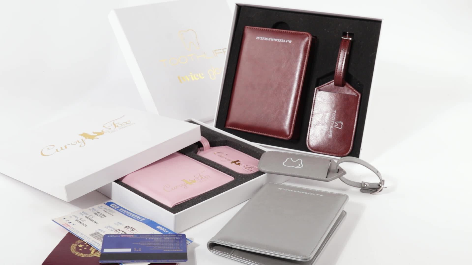 Newest Design Make Your Own Logo Pu Leather Pink Passport Holder And